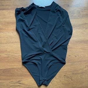 Zara Black V-Neck Bodysuit
